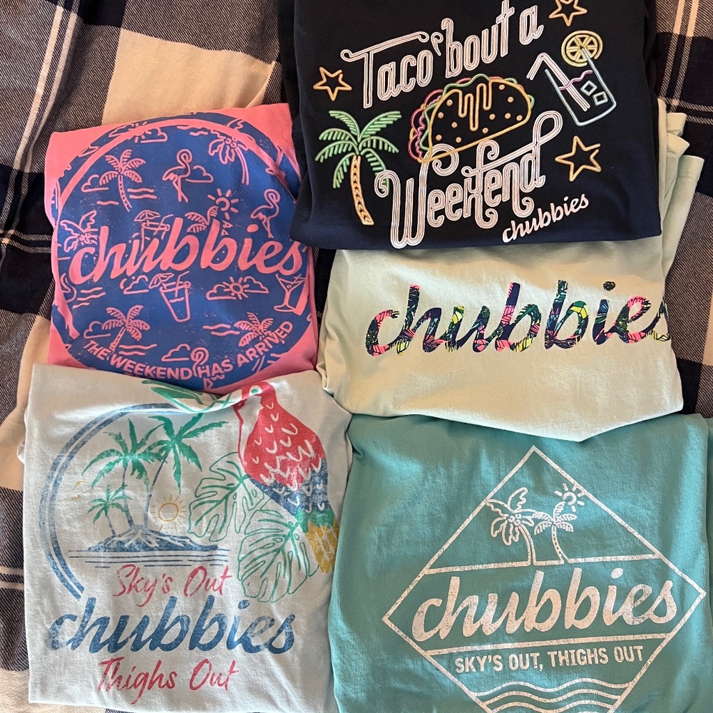 Set of Five Chubbies Shirts - M and L